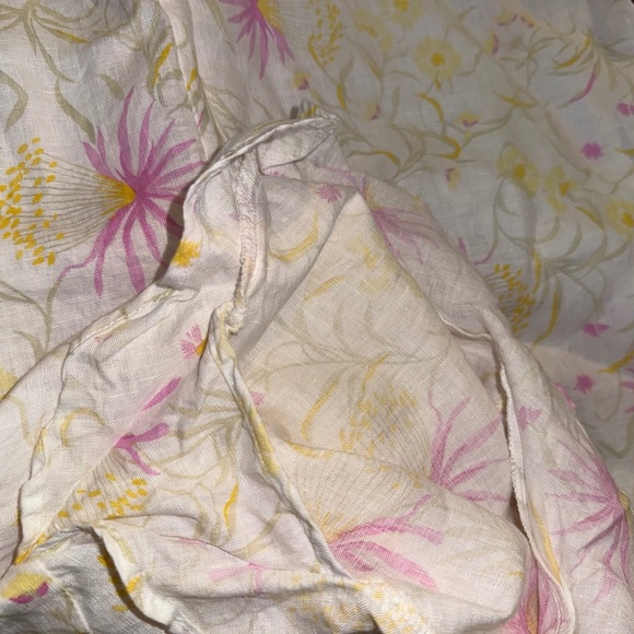 Joie Linen Dress Women’s 1X Floral Cap Flutter Sleeve Pastel Shift - Picture 5 of 10